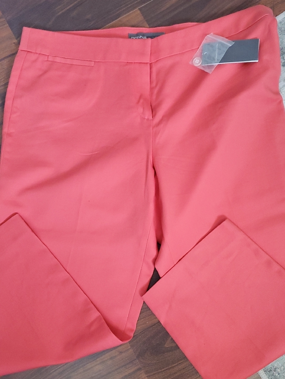 Donna Ricco Coral Peach Waistband Pants Stretch